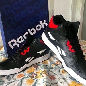 Reebok red and black hightops